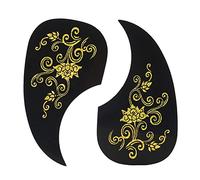 Alomejor Acoustic Guitar Pickguard Self-Adhesive PVC Scratch Plate Comma Shape 40/41 Inch Two Colors for Dreadnought Folk Guitar Protection