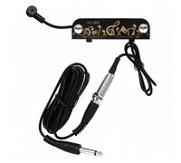 Alomejor Acoustic Guitar Pickup with 3 Meter Cable, Dual Tone Controls Soundhole Pickup for Folk Classical Guitar (Black Silver)