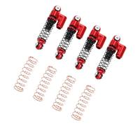 Alomejor Adjustable Aluminum Alloy Damper for 1/24 SCX24 AXI90081, 4pcs RC with Spare Springs, Durable Parts Upgrade Accessories for RC Crawler Car (red)