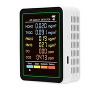 Alomejor Air Quality Detector, 6 in 1 with Color Screen | Multi-gas measurement, Easy to read LED, Rechargeable 1200mAh, Portable and lightweight, Ideal for home use