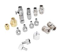 Alomejor Airbrush Adapter Set Durable Arrow Storage Case Fittings Kit for Master Pointzero Iwata Hansa Sparmax 15PCS Stainless Steel Airbrush Connector Set for Multiple Spray Guns