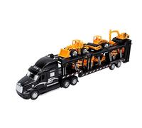 Alomejor Alloy Engineering Construction Truck Toy, 6-in-1 Diecast Vehicle Set with Carrier Dump Truck Excavator Bulldozer, Friction Powered Pull Back Car for Kids Age 3-5 Boy Toddler