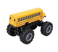 Alomejor Alloy School Bus Toy, Inertia Diecast Vehicle with Automatic Doors for Kids