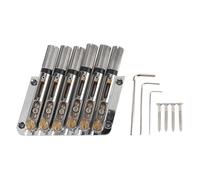 Alomejor Alloy Steel Brass 6 String Headless Guitar Bridge, Oblique Fret Saddle Bridge Replacement for Electric Guitars