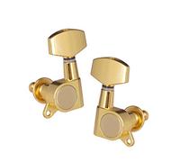 Alomejor Alomejor Guitar Tuning Pegs, Sealed Alloy Gear Machine Heads 6pcs 3L3R with Screws/Nuts for Acoustic Electric Guitar Replacement (Gold)