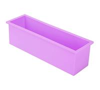 Alomejor Alomejor Silicone Rectangle Soap Mold Non-Stick DIY Mould Making Box for Family Use 10.2 X 2.8 X 3.1in Purple (Purple) ()