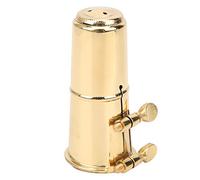 Alomejor Alto Saxophone Mouthpiece Kit Metal Ligature Cap Set Golden Finish Quick Response Easy Replacement for Practice Performance and Studio Use By Students Players