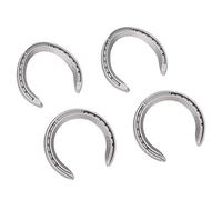 Alomejor Aluminium Alloy Horseshoe Kit Sturdy Long Lasting Horse Shoe Accessories for Hard Ground, 4Pcs Horseshoe Kit for Horse Racing Enthusiasts (6 ID: 16.5mm/0.64in, Circumference: 51.8mm/2.04in)