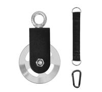 Alomejor Aluminum Alloy Lat Pulldown System, 3-Attachment Gym Kit | Cable Crossover Training Assembly Ball Bearing Silent Pulleys 6.10x3.54in Wheels Upper and Lower Body Routines
