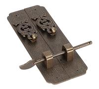 Alomejor Antique Copper Chinese Style Door Handles Kit Rust-Proof for Cabinet Doors, Closets, 2 Plates with 4 Screws and 6 Nails, 6.0x2.5x0.4in