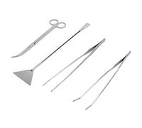 Alomejor Aquarium Aquascape Stainless Steel Tools Kit 4 in 1 for Trimming and Pruning Fish Tank Plants Lightweight, Rustproof Scissors Set for Aquarium Maintenance