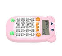 Alomejor Arithmetic Exercise Toy Digital Display Voice Prompt for Kids Education Cute Cartoon Design 27 Keys USB C Rechargeable (Pink)