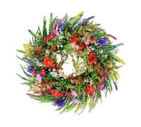 Alomejor Artificial Floral Spring Summer Wreath Vibrant Easy Maintenance for Festive Harvest 17.72in (Spring Grass Flower Crown)