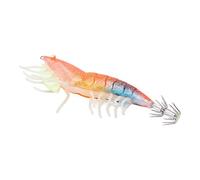 Alomejor Artificial Wooden Shrimp Feed 3D 3D Octopus Fishing Lights Lightine Ink Fish Hook Hooks (Orange Blue)