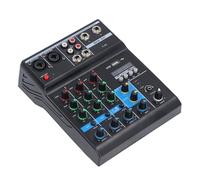 Alomejor Audio Mixer Sound Mixer USB BT 4 Channel Sound Mixing Console with 48V Phantom Button for Stage Performance 1 Set