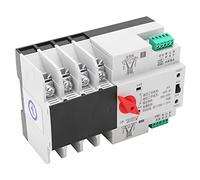 Alomejor Automatic Transfer Switch DIN Rail Mounted 4P 3 Phase 4 Wire ATS 400V AC PC Level Flame Retardant ABS Housing for Electrical Systems Power Source Control (80A)