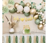 Alomejor Baby Shower Decoration Set with Green Balloons | Non- latex, Easy to assemble, Various sizes, Gender reveal suitable, Perfect for boys and girls