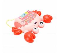 Alomejor Baby Story Machine Early Learning Crab, Educational Interactive Music Toy with Colorful Lights and Mini Piano Keys for Toddlers Development (Pink)