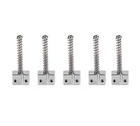 Alomejor Bass Bridge String Saddles, Zinc Alloy 5 String Bass Saddle Set with Preloaded Spring Screws, Surface, Easy Install Replacement for Electric Players Repair (Silver)