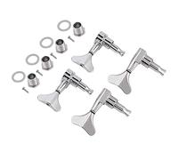 Alomejor Bass Guitar Tuners 4-Pack Fishtail-Shaped Button Sealed Machine Heads for Precision Jazz Bass - Silver