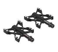 Alomejor Bicycle Pedals Aluminum Alloy Platform Flat Pedals with Chromoly Steel Shaft 310g One Piece Body Non Slip S Shaped Design for Mountain Road BMX Adult Bikes