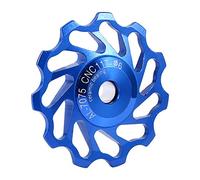 Alomejor Bicycle rear derailleur pulley,Aluminium alloy lightweight ceramic bearings smooth shifting derailleur pulley wheel 11T blue for cyclists road mountain bike maintenance