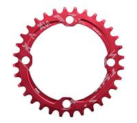 Alomejor Bike Chain Ring Single Chainring 32T 34T 36T 38T 104 BCD Bike Narrow Wide Chainrings for Bicycle Road Bike Mountain Bike BMX Fixie Track Fixed(32T-Red)