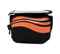 Alomejor Bike Frame Bag Polyester Front Tube Bag 1.2L with Touch Screen Phone Pocket Zipper Storage and Hook Loop Straps for Road Bike Commuting (Orange)