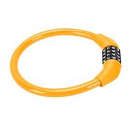 Alomejor Bike Lock Cable, 4 Digit Combination Resettable Security Cable Lock for Bike Electric Scooter (Orange)