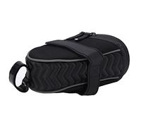 Alomejor Bike Saddle Bag Bike Tail Bag with Mesh Compartment Reflective Strips 21 X 9 X 12 Cm Polyester PU Film PVC for Mountain Commuting Road Cycling (Black)