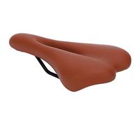 Alomejor Bike Saddle Comfortable Hollow Bicycle Seat with Polyurethane TU Leather Absorption Thick Padding Pressure Relief for Mountain Road Bikes Men Women Commuter Indoor (Brown)