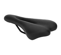 Alomejor Bike Saddle Comfortable Hollow Bicycle Seat with Polyurethane TU Leather Absorption Thick Padding Pressure Relief for Mountain Road Bikes Men Women Commuter Indoor (Black)