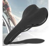 Alomejor Bike Seat, PU Leather EVA Cushion Bicycle Saddle, 28 X 14 Cm Waterproof Ergonomic Design, Cushioned Seat for Mountain Road Hybrid Bikes for Men and Daily Riding (Black)