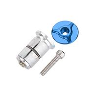 Alomejor Bike Stem Headset Aluminum Alloy Fork Expander Top for 1 Inch(24.5mm) / 1.25 Inch(28.6mm) (Blue)