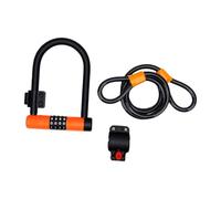 Alomejor Bike U Lock Four Digit Combination Steel Cable 7.2in