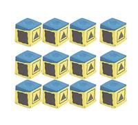Alomejor Billiard Cue Chalk, 12 Pcs Non Slip Chalk for Pool Cue with Strong Adhesion, Precise Shots, Lightweight Portable for Middle High End Billiard Courts
