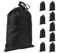Alomejor Black Drawstring Carry Bag for Skipping Ropes, Pack of 10, Easy-to-Clean Polyester Material, Perfect for On-the-Go Fitness Enthusiasts
