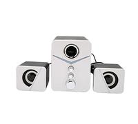 Alomejor Bluetooth Computer Speaker, Deep Bass, 2.1 Channel (White) | Mini design, Bluetooth 5.0, 10m range, high power, ABS material