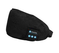 Alomejor Bluetooth Sleeping Headphone with Eyeshade (Black) | Soft cotton material, high fidelity stereo, Bluetooth V5.0, travel-friendly design