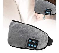 Alomejor Bluetooth Sleeping Headphone with Eyeshade (Gray) | Soft cotton material, high fidelity stereo, Bluetooth V5.0, travel-friendly design