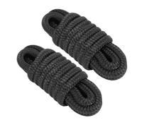 Alomejor Boat Dock Line Double Braided Nylon Boat Rope 2 Pack 3 8 in X 15 Ft Low Stretch Hand Stitched Eyelets Heat Treated Ends for Sailboats Pontoons Speedboats and Docks (Black)