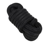 Alomejor Boat Dock Line, Double Weaving Nylon Dock Line 1/2 Inch X 15 Ft with 12 Inch Loop, Low Stretch Shock Absorption Marine Mooring Rope for Boats Up to 35 Ft Marina Lake (Black)