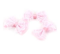 Alomejor Bow Tie Shaped Appliques Elegant Craft Wedding Decoration for Birthday Party, Classroom, 50pcs Lace Bows Sewing Craft Purple/Green/Blue/Pink (Pinkish)