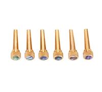 Alomejor Brass & Abalone Bridge Pins Set for Acoustic Guitars Enhancing Tone & Appearance for Guitar Enthusiasts Brass Abalone 6Pcs
