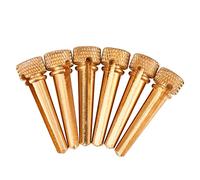 Alomejor Brass & Abalone Bridge Pins Set for Acoustic Guitars Enhancing Tone & Appearance for Guitar Enthusiasts Brass Abalone 6Pcs