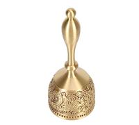 Alomejor Brass Classic Hand Call Bell Loud Ringing Bell for Weddings, Sturdy Handle Hand for Restaurant Service