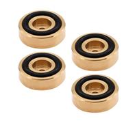 Alomejor Brass Cutting Board Feet Set with Anti-Slip Rubber Pads for Kitchen and Equipment - 4pcs Durable and Multi-Purpose Noise Reducing Isolation Feet (30 * 20mm)