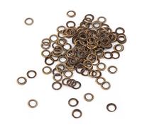 Alomejor Brass Eyelets with Washers, 4mm-6mm Sizes (4mm) | Durable metal material, Ideal for leather crafting, 100 pieces per pack, Replacement for shoelaces, clothing