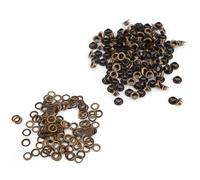 Alomejor Brass Eyelets with Washers, 4mm-6mm Sizes (5mm) | Durable metal material, Ideal for leather crafting, 100 pieces per pack, Replacement for shoelaces, clothing