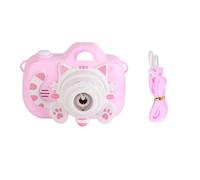 Alomejor Camera Bubble Machine Toy, Automatic Soap Bubble Blower with Light Music and Handheld Rope, for Kids Above 3 Years Old